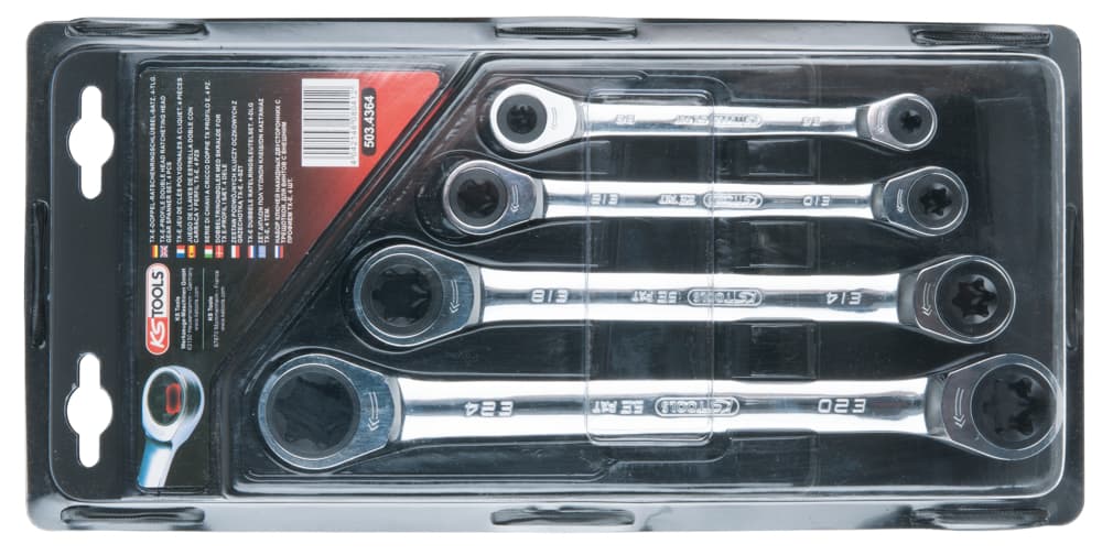 Jeu de 4 clés polygonales à cliquet TORX® GEARplus®