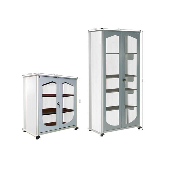 ARMOIRE VISUELLE 5S OFFICE A l 930 x P 550 x H 970 mm version 2 étagères