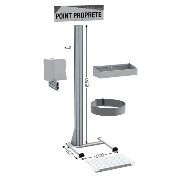 NETPOST 450 INOX l 500 x P 440 x H 1560 mm