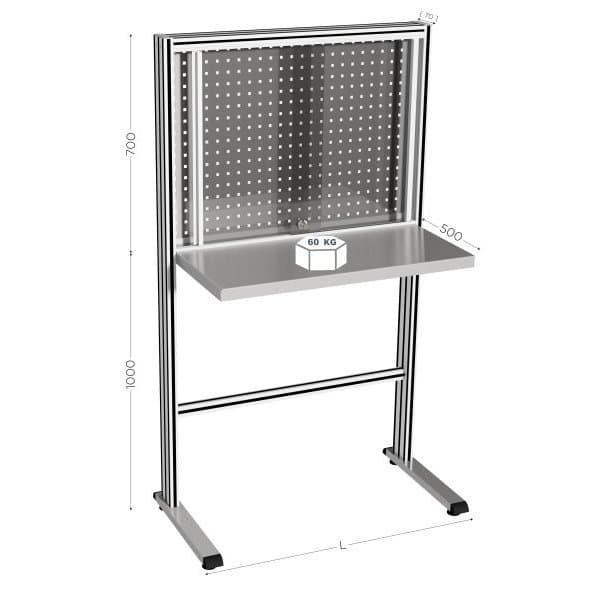 MAINTPOST 850 INOX l 964 x P 570 x H 1700 mm