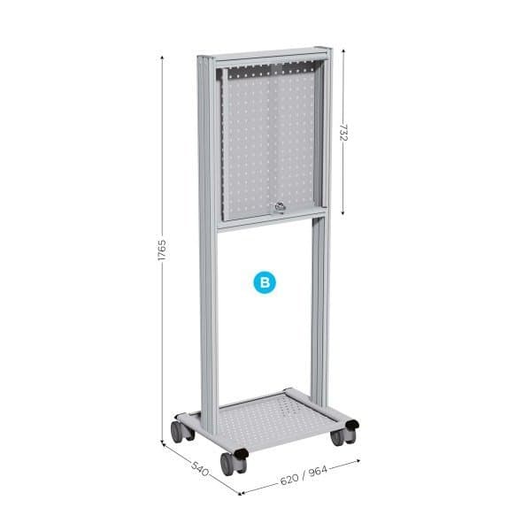 MAINTPOST 600 A l 964 x P 540 x H 1765 mm sans porte sur roulettes