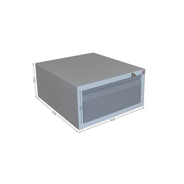 Caisson avec 1 tiroir et serrure l 500 x P 578 x H 250 mm pour QUALIPOST 3000