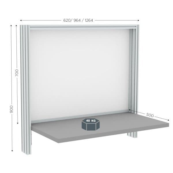 QUALIPOST 200B MURAL l 964 x P 500 x H 900 mm avec plateau non rabattable