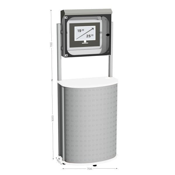 MEDIAPOST A l 750 x P 450 x H 1700 mm version avec coffret de protection