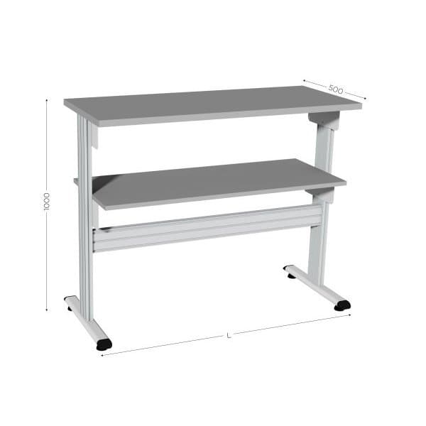 MOBIPOST 300B l 620 x P 500 x H 1000 mm de 2 niveaux sur pieds
