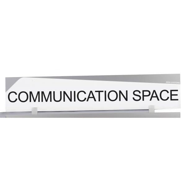 "Bandeau design ""COMMUNICATION SPACE"" l 1000 x H 200 mm avec etrier de fixatio