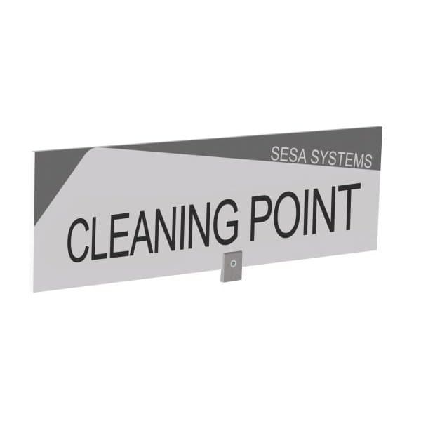 "Bandeau design recto/verso ""CLEANING POINT"" l 600 x H 170 mm avec etrier de f
