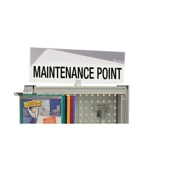 "Bandeau design ""POINT MAINTENANCE"" l 600 x H 170 mm avec etrier de fixation (