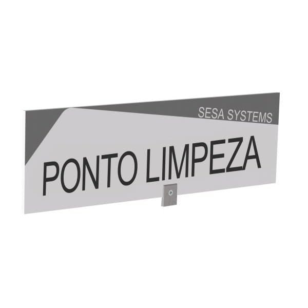 "Bandeau design recto/verso ""PONTO DE LIMPEZA"" l 600 x H 170 mm avec etrier de
