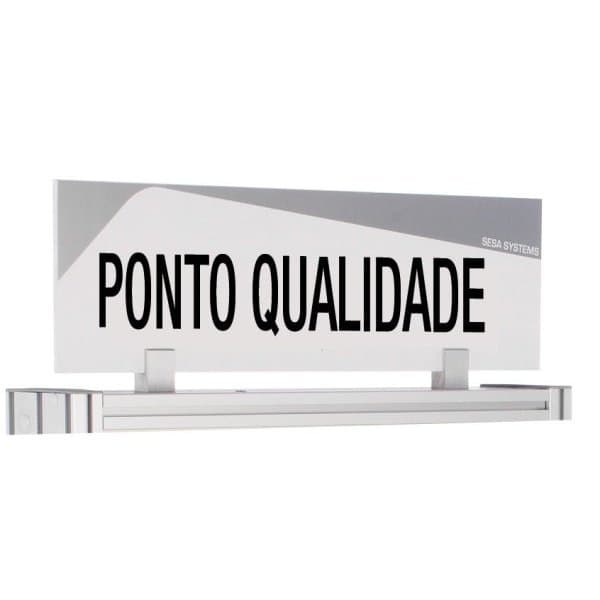 "Bandeau design ""PONTO DE QUALIDADE"" l 600 x H 170 mm avec etrier de fixation