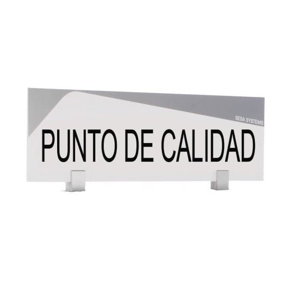 "Bandeau design ""PUNTO DE CALIDAD"" l 600 x H 170 mm avec etrier de fixation (E