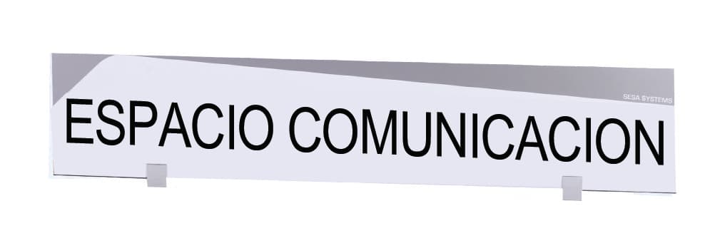 "Bandeau design ""ESPACIO DE COMUNICACIÓN"" l 1000 x H 200 mm avec etrier de fix