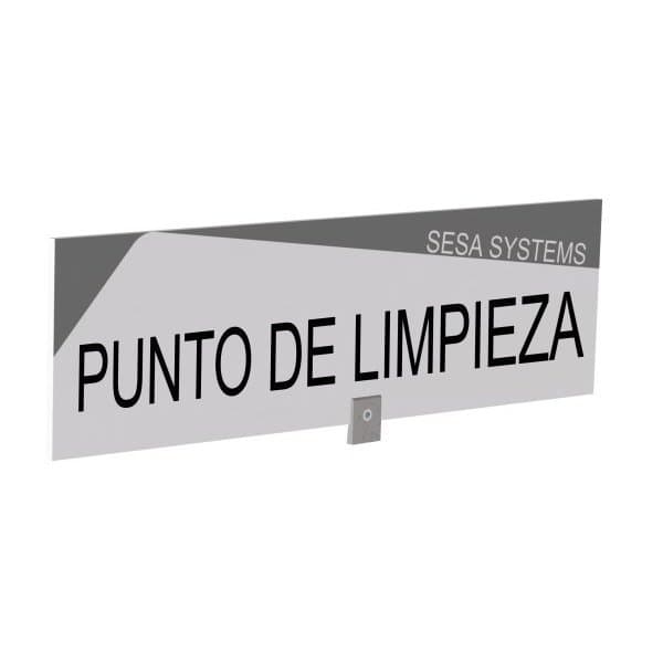 "Bandeau design recto/verso ""PUNTO DE LIMPIEZA"" l 600 x H 170 mm avec etrier d