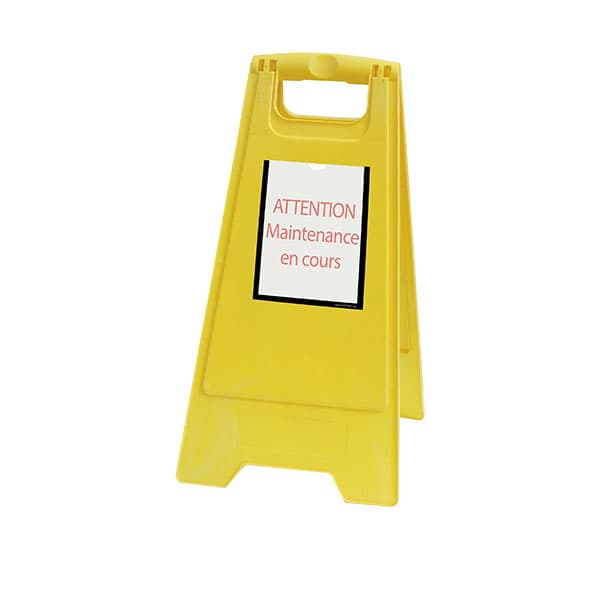 Lot de 2 TIP'INFO jaune chevalet de signalisation chantier ponctuel L 300 x H 56