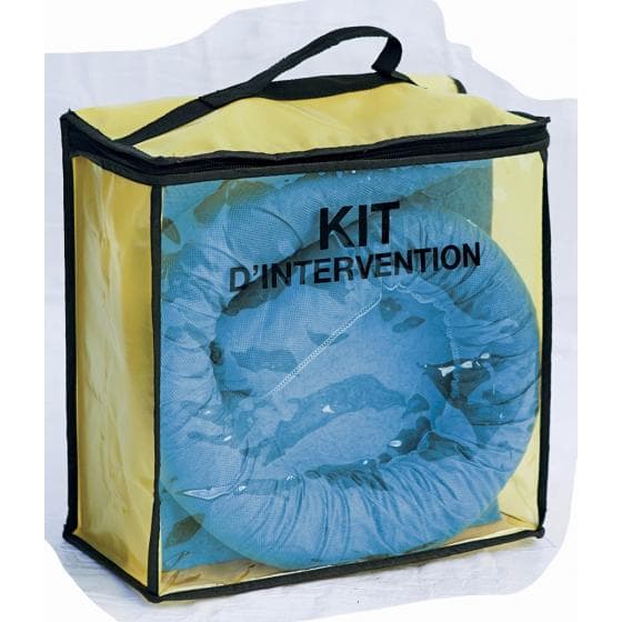 Kit d'intervention pour hydrocarbures, capacité d'absorption 50 litres. Contenan