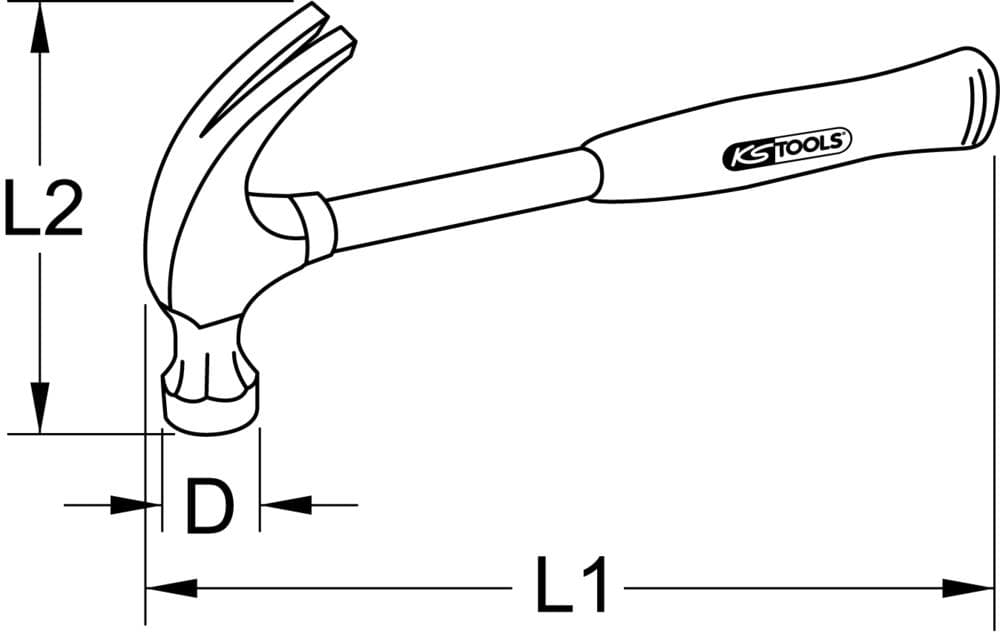 Marteau d'emballeur 600 g CHROME, tête polie