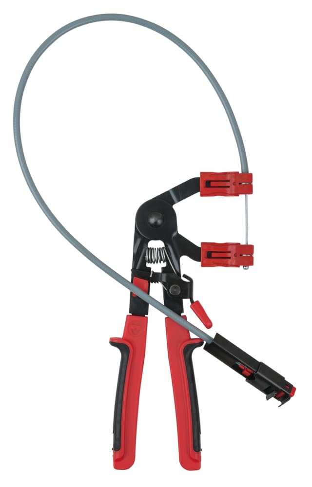 Pince avec câble Bowden pour colliers auto-serrants