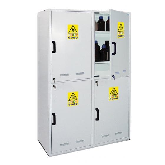 Armoire de Sureté Multirisques, 4 compartiments (Acides, Bases, Solvants et Toxi