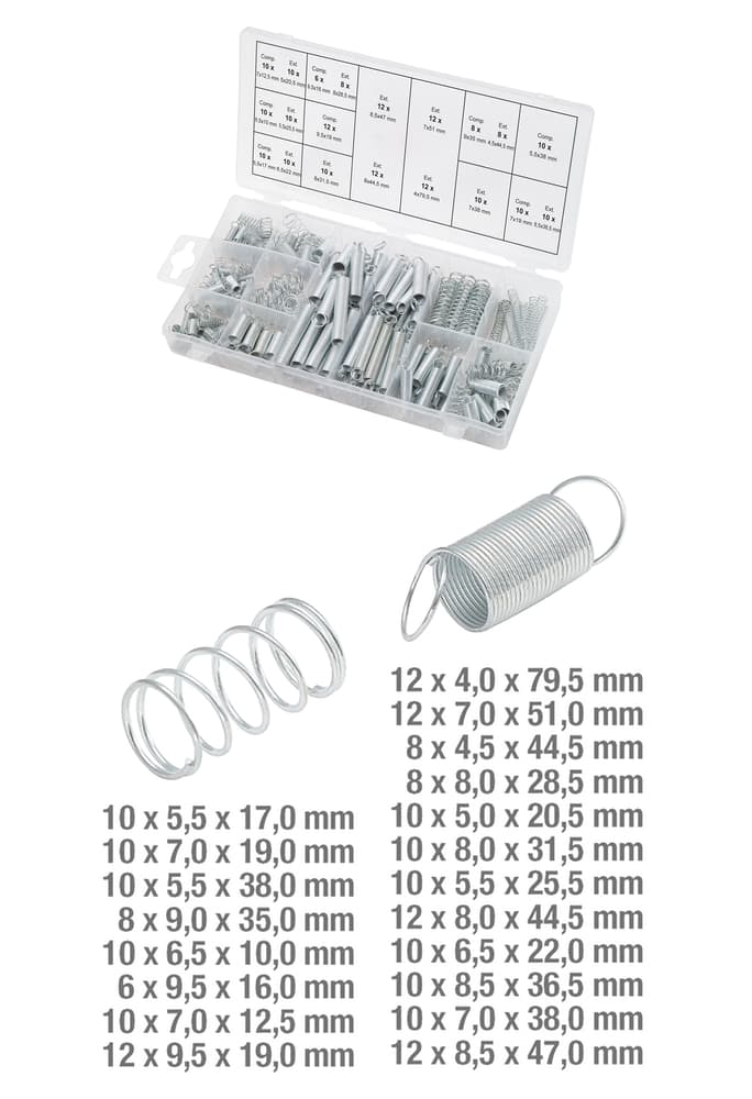 Assortiment de ressorts. 200 pcs