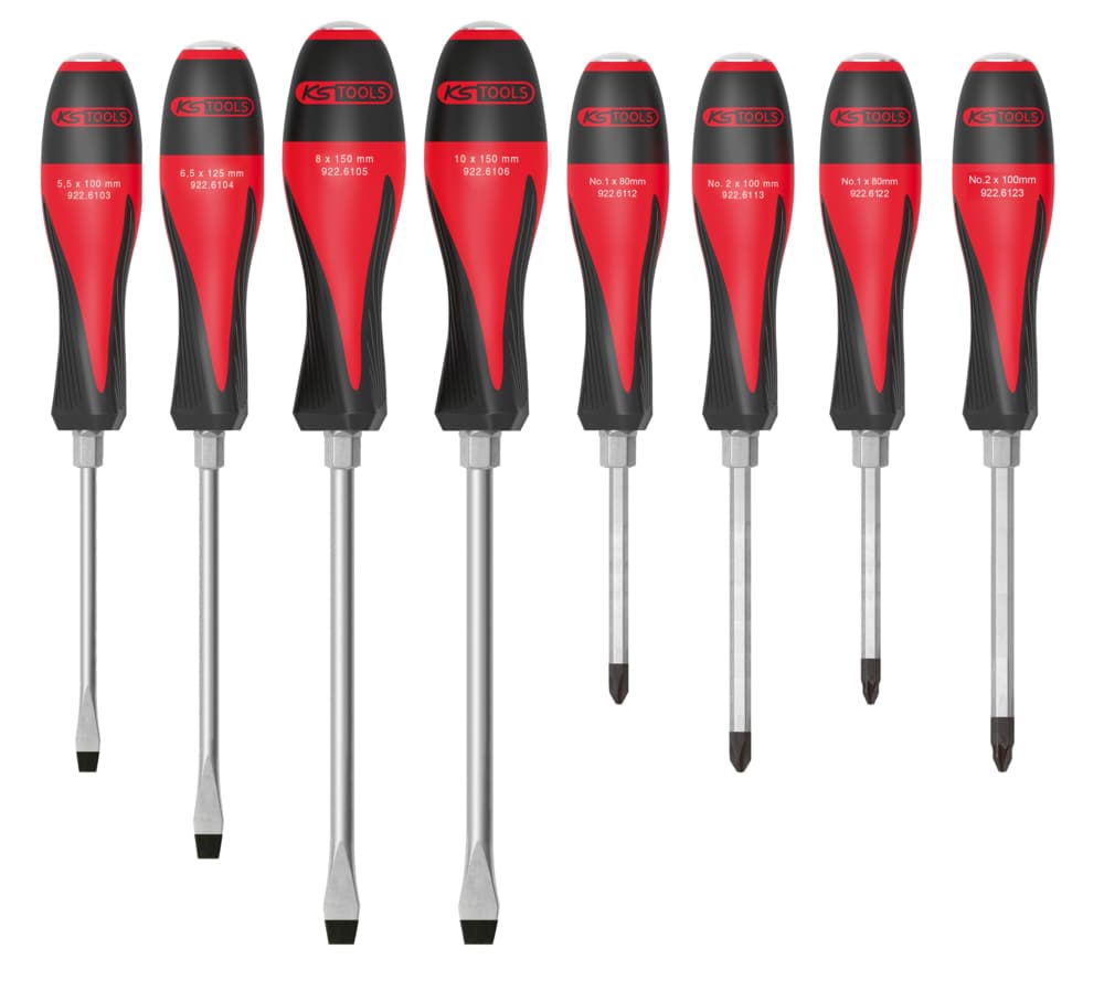 Jeu de 8 tournevis ULTIMATEmax®. 5.5 à 10 mm - PH1 - PH2 - PZ1 - PZ2