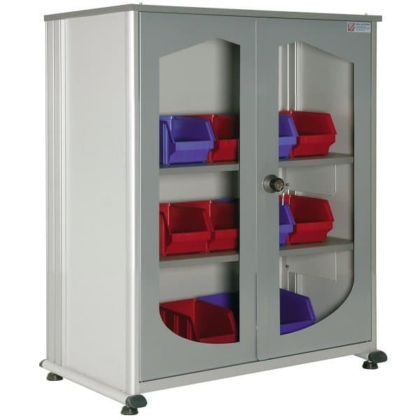ARMOIRE VISUELLE 5S A l 930 x P 550 x H 970 mm version 2 étagères avec serrure à