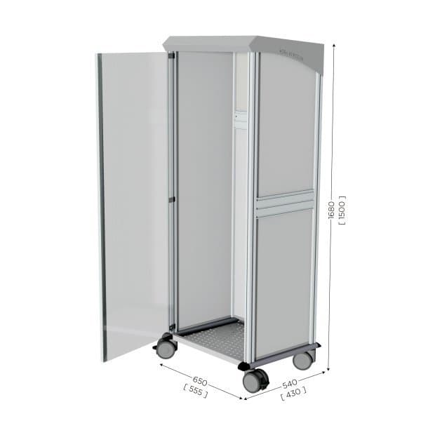 NETPOST 800 l 650 x P 540 x H 1680 mm avec porte en PMMA transparent