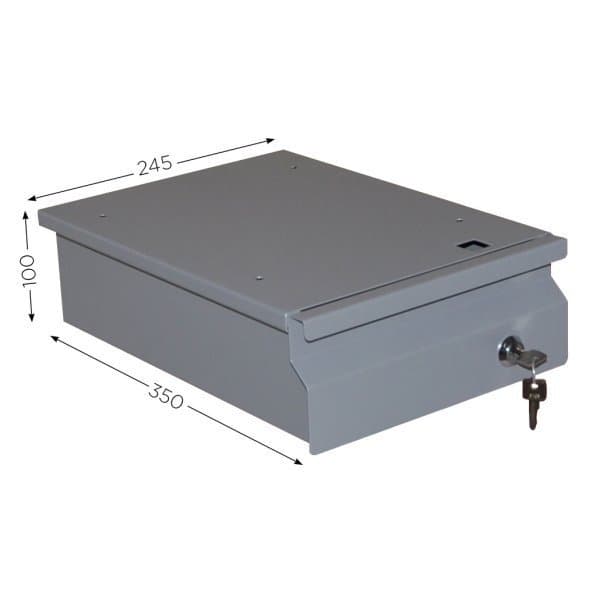 Tiroir simple avec serrure l 220 x P 350 x H 100 mm pour QUALIPOST 500