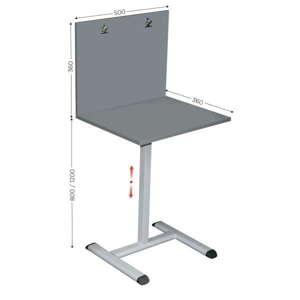 QUALIPOST 300A l 500 x P 360 x H 800 - 1200 mm sur pieds avec tiroir