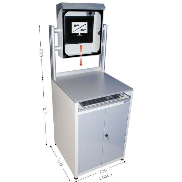 MOBIPOST 900 l 700 x P 700 x H 1615 mm avec coffret de protection écran