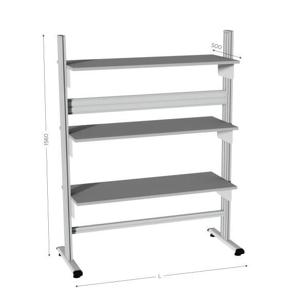 MOBIPOST 300A l 964 x P 500 x H 1560 mm de 3 niveaux sur pieds