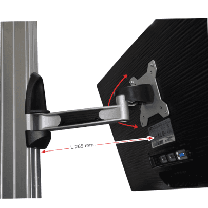 Bras pivotant fixation sur profil aluminium
