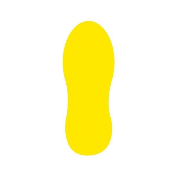 Lot de 20 pictogrammes adhésifs RENFORCE Pas jaune (10 Droit/Gauche) l 80 x L 23