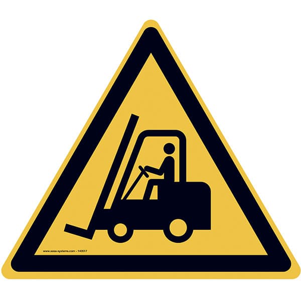 Lot de 2 pictogrammes adhésif au sol EXTRA Attention chariot L 300 mm