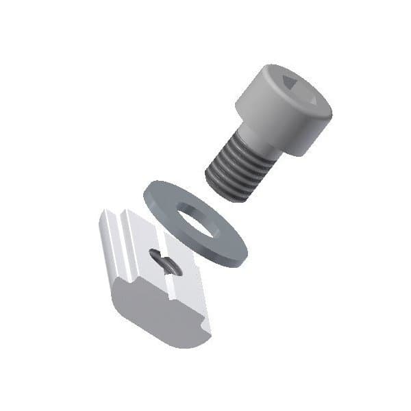 Lot de 10 fixations sur profil aluminium vis/lardon M5 avec rondelle