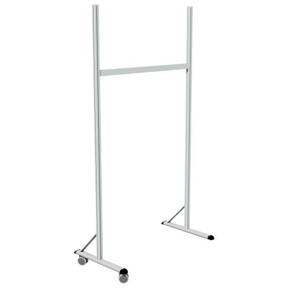 Piètement aluminium double l 1070 x H 2080 mm sur roulettes