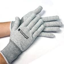 ESD Carbon Fiber Knitted Gloves With PU on Palm T8
