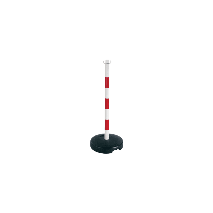 POTEAU PVC SOCLE CHANTIER 9 KG A LESTER, ROUGE/BLANC /vente par multiple de :