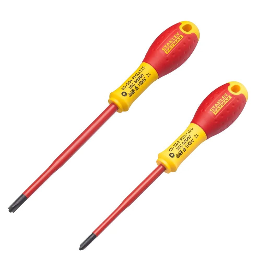 "TOURNEVIS BORNIERS ISOLES 1000 V
PH1X100mm et PH2X125mm - JEU DE 2 PCS FATMAX"