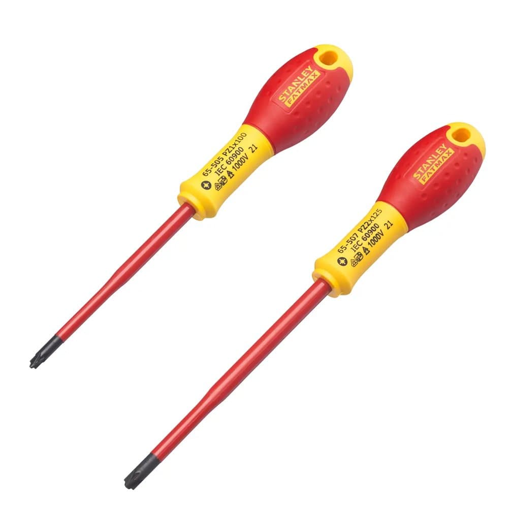 "TOURNEVIS BORNIERS ISOLES 1000 V
PZ1X100mm et PZ2X125mm - JEU DE 2 PCS FATMAX"