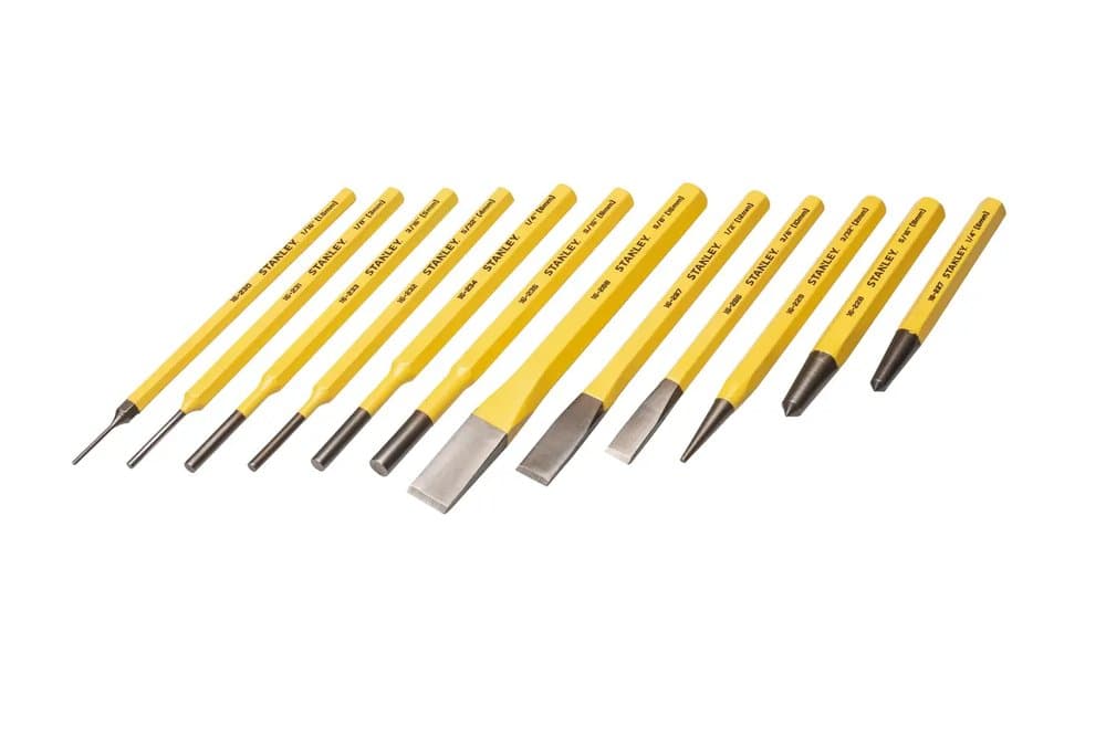 OUTILS DE FRAPPE (CHASSE-GOUPILLES+BURIN A FROID) JEU DE 12 PCS