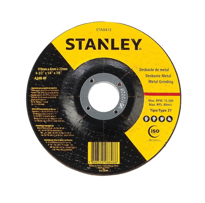 Disque abrasif 115 x 6 x 22 roue abrasive métal t27