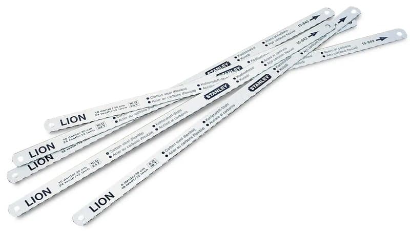 LAME DE SCIE A METAUX - CARTE 5 LAMES FLEXIBLE LION 8-10-12 DENTS