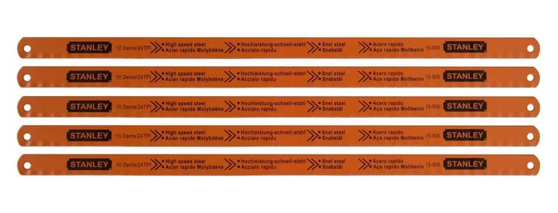 LAME DE SCIE A METAUX - CARTE 5 LAMES RUBIS HSS MOLY 10 DENTS